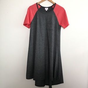 2 for $10 LuLaRoe gray pink raglan short sleeve dress S